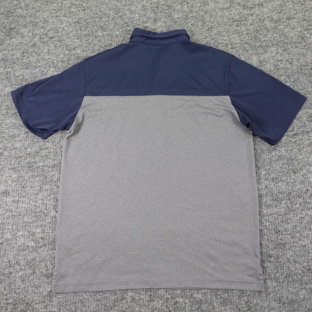 Peter Millar Polo Shirt Mens Large Blue Striped Band Lightweight Polyester Blend - Picture 2 of 9